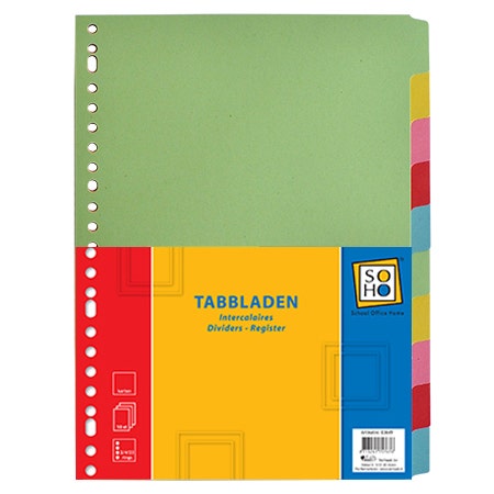 Tabbladen karton 10-delig