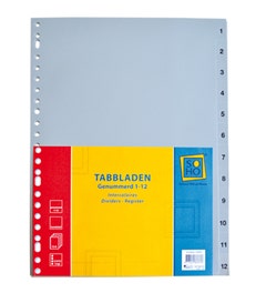 Tabbladen kunststof 1 t/m 12