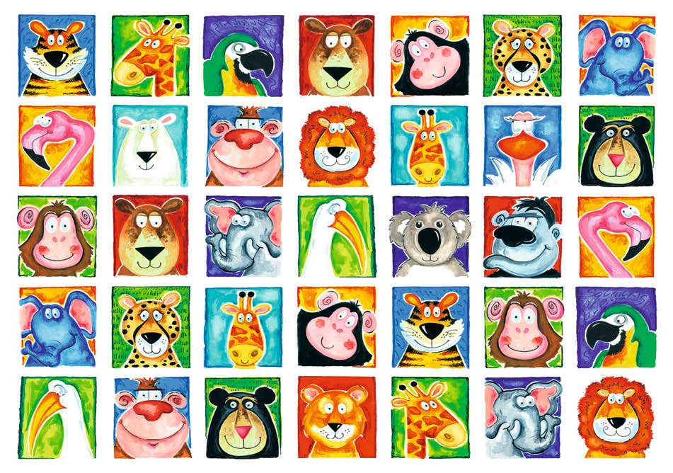 Beloningsstickers getekende wilde dieren