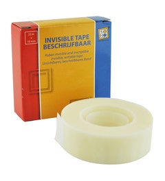 Tape 18mmx33m beschrijfbaar en onzichtbaar