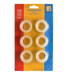 Tape 18mmx10m 6 stuks op blister