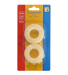 Tape 18mmx33m 2 stuks op blister
