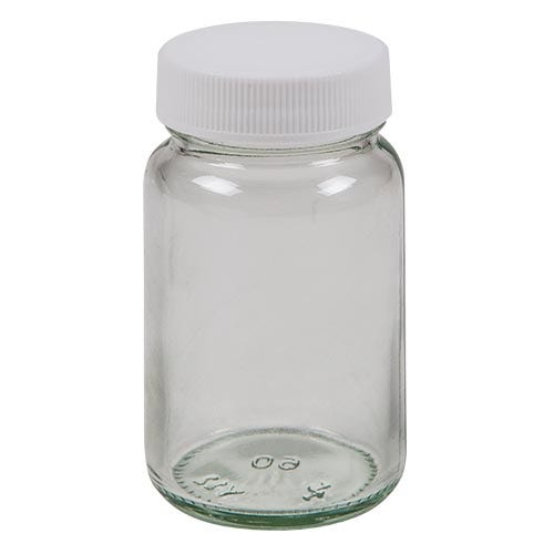 Lege glazen pot voor verf of lijm