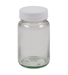 Lege glazen pot voor verf of lijm