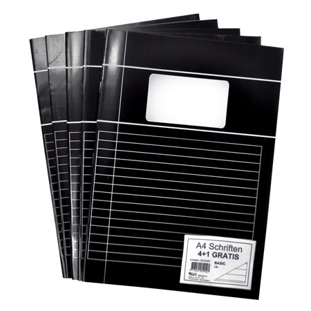 Pak à 5 Schriften A4 lijn zwart