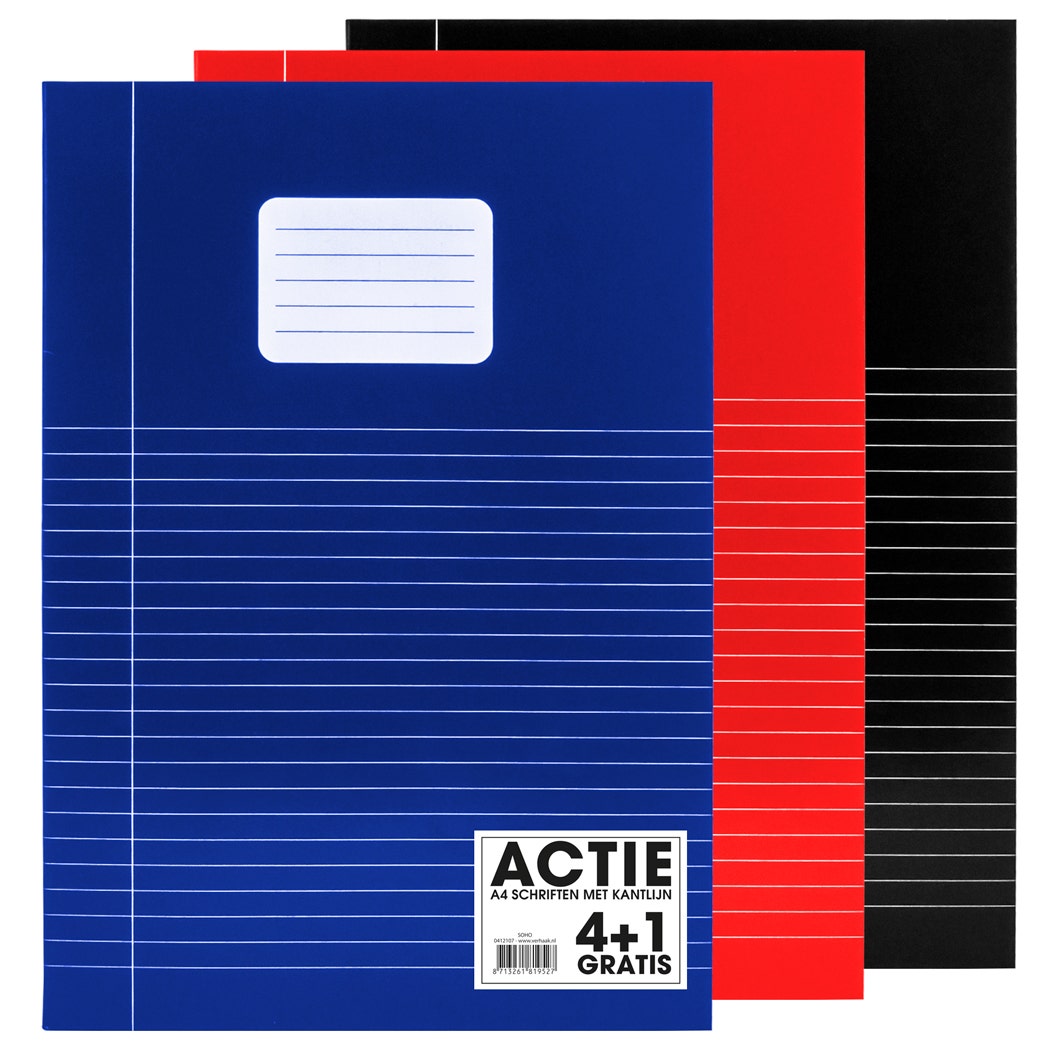 Pak à 5 Schriften A4 lijn basiskleuren