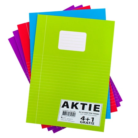 Pak à 5 Schriften A4 lijn felle kleuren