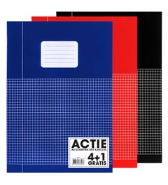 Pak à 5 Schriften A4 ruit 5mm basiskleuren