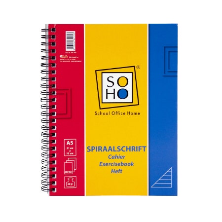 Schrijfblok A5 lijn met spiraal aan zijkant