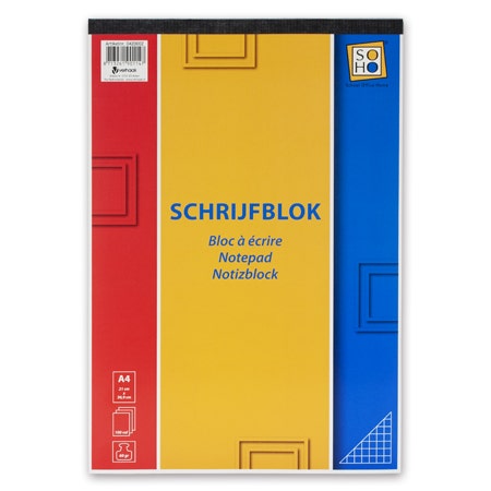 Schrijfblok A4 ruit 5mm SOHO