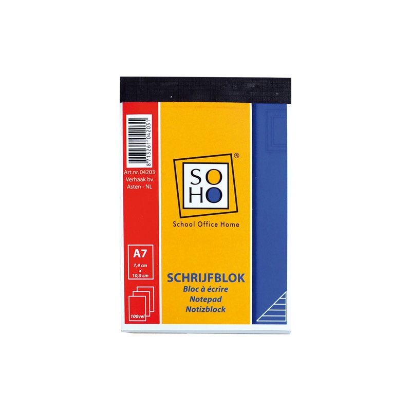 Schrijfblok A7 lijn