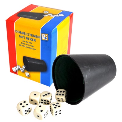 Dobbelbeker + dobbelstenen