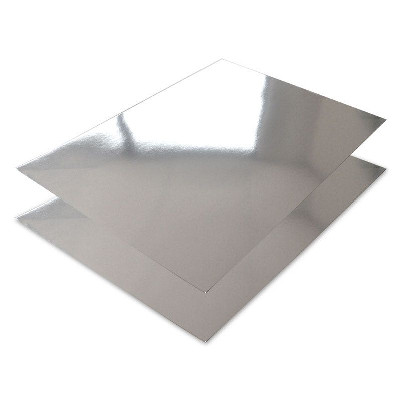 Etalagekarton 68x48cm zilver glans