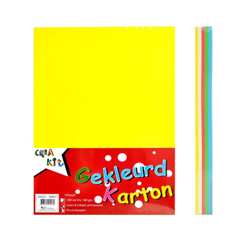 Gekleurd karton A5 160gr 100 vel