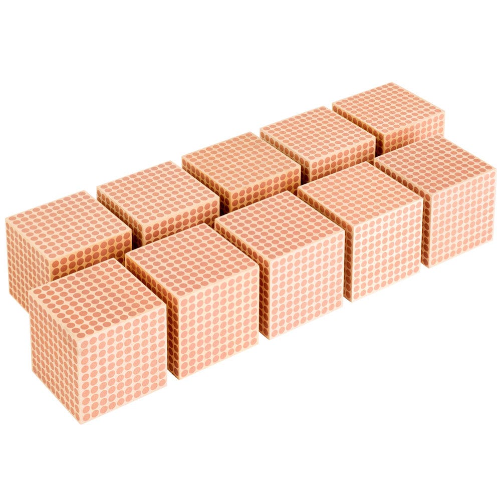 10 houten kubussen