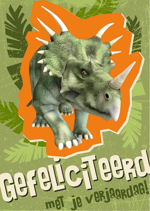 Set van 20 miniposters (A4 kaarten) dino's verjaardagskaarten