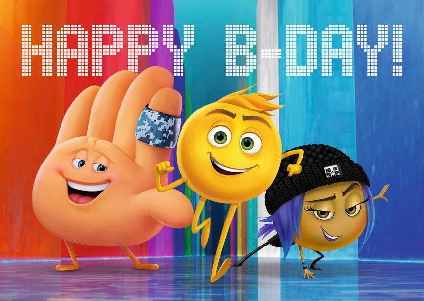 Set van 20 miniposters (A4 kaarten) emoticons verjaardagskaarten