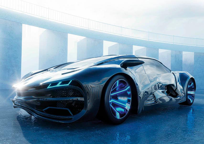 Set van 20 miniposters (A4 kaarten) futuristisch vervoer