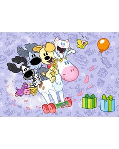 Set van 20 miniposters (A4 kaarten) Woezel & Pip