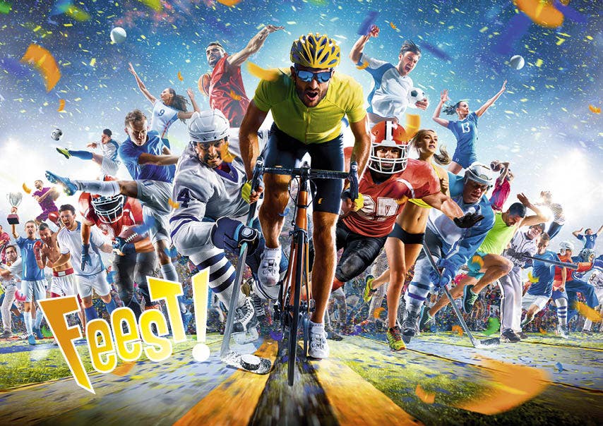 Set van 20 miniposters (A4 kaarten) sportfeest