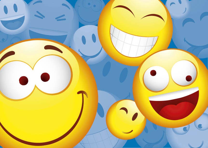 Set van 20 miniposters (A4 kaarten) smileys