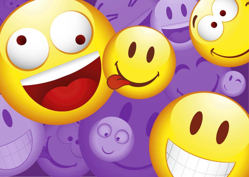 Set van 20 miniposters (A4 kaarten) smileys