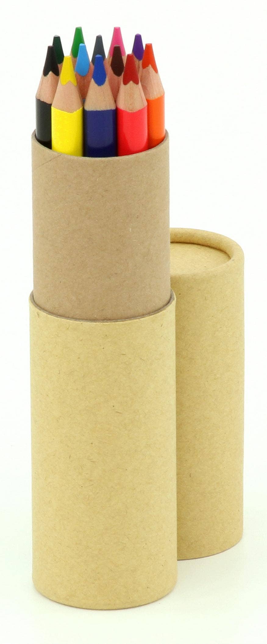 12 potloden in een rond opbergdoosje