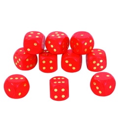 Rode dobbelstenen (10 stuks- 18 mm)