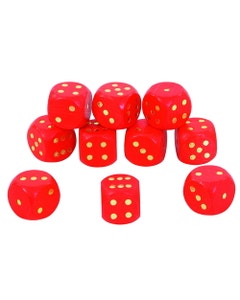 Rode dobbelstenen (10 stuks- 18 mm)