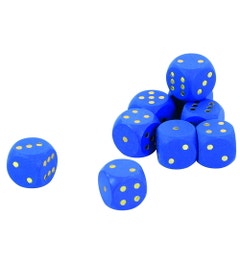 Blauwe dobbelstenen (10 stuks- 18 mm)