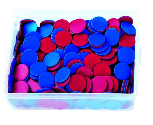 400 plastic cirkels in een doos (handig bij het leren rekenen)