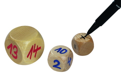 Set van 10 blanco dobbelstenen (18 mm)