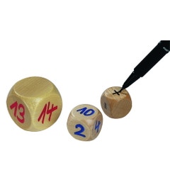 Set van 10 blanco dobbelstenen (18 mm)