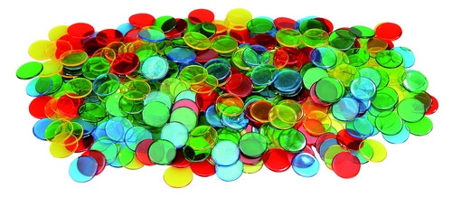 Chips transparant (set van 250 stuks - geel)