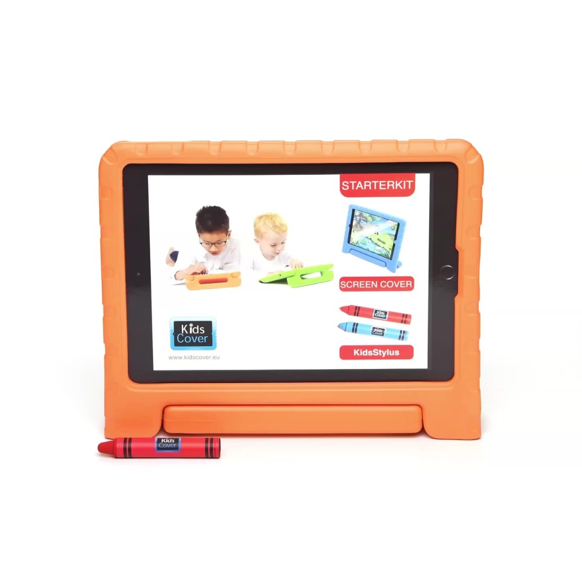 Greenscreenbox | iPad Kidscover, screencover en stylus | Oranje