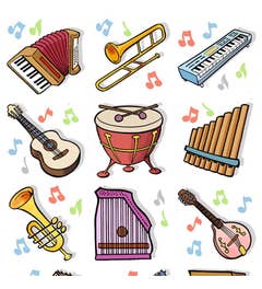 Beloningsstickers Muziekinstrumenten