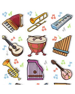 Beloningsstickers Muziekinstrumenten