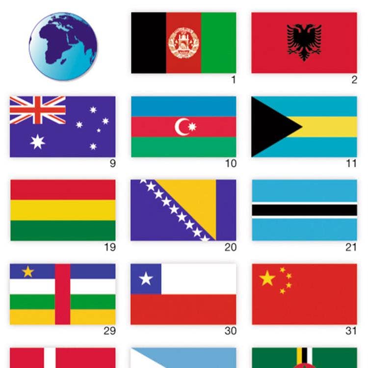 Beloningsstickers Wereldvlaggen