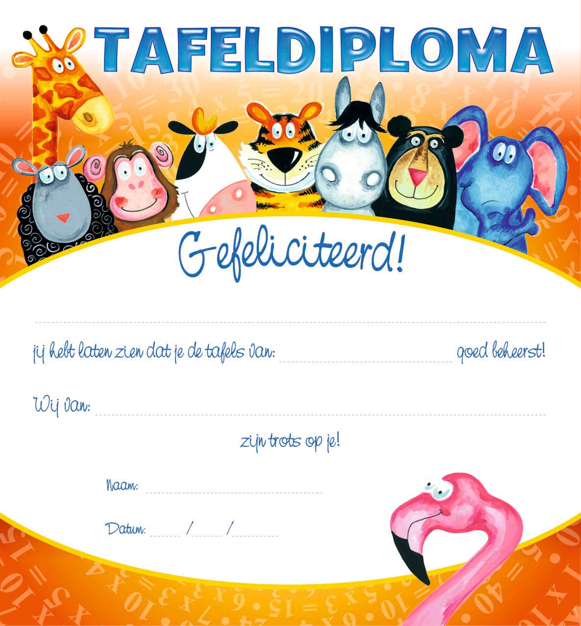 Tafeldiploma fantasiedieren