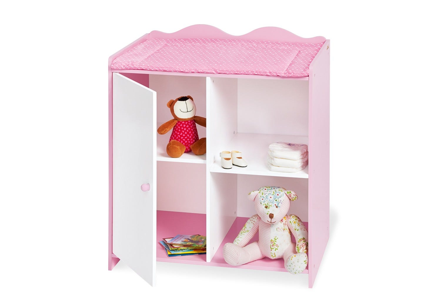 Poppencommode roze (incl aankleedkussen)