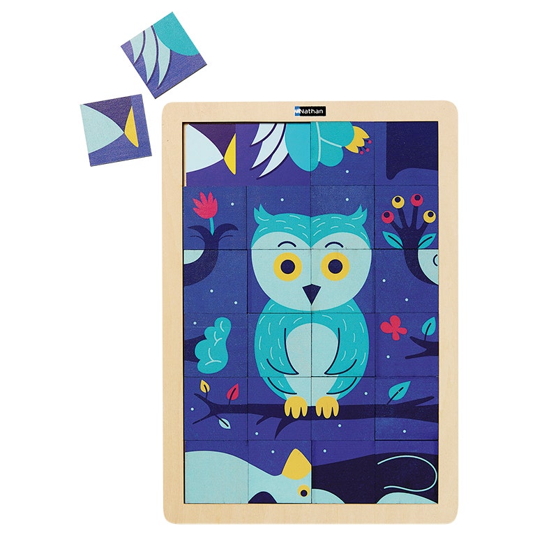 Houten Puzzel - De Uil en De PinguÃ¯n