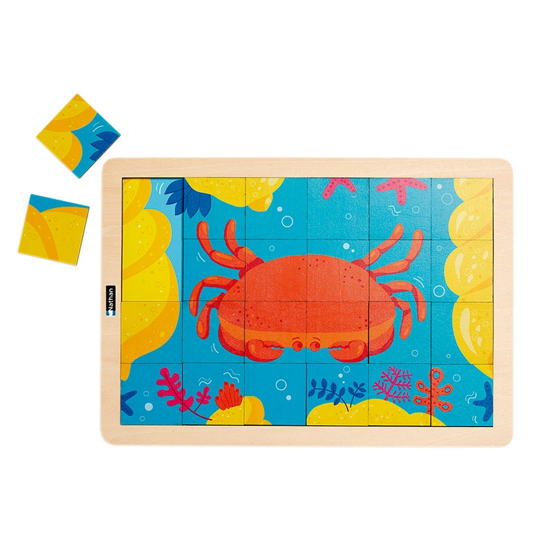 Houten Puzzel - De Krab en De Zeeschelp