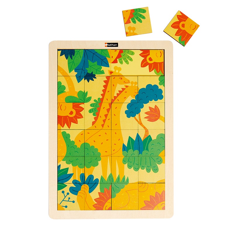 Houten Puzzel - De Giraffen en De Leeuw