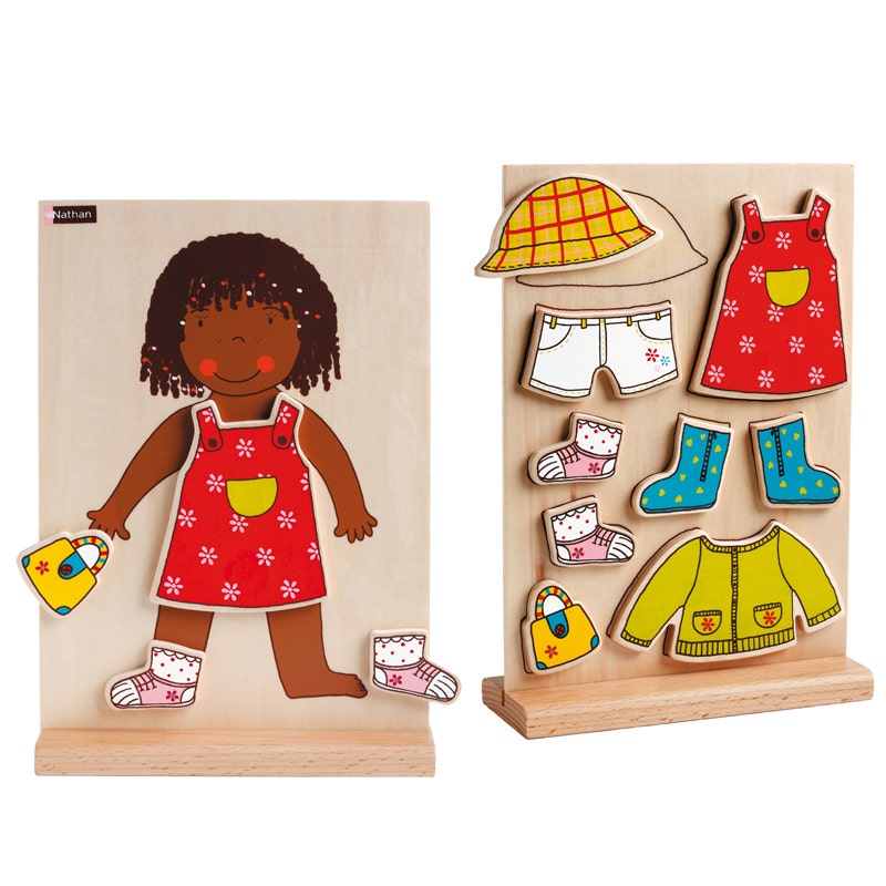 Houten Puzzel - Lisa kleedt zich aan (magnetisch)