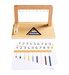 Montessori - Verticaal telraam met rekenstaafjes - getallen 1 t/m 9