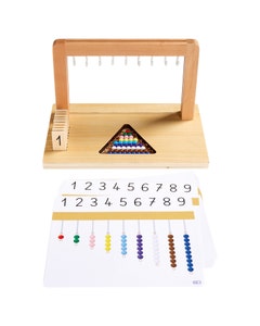 Montessori - Verticaal telraam met rekenstaafjes - getallen 1 t/m 9
