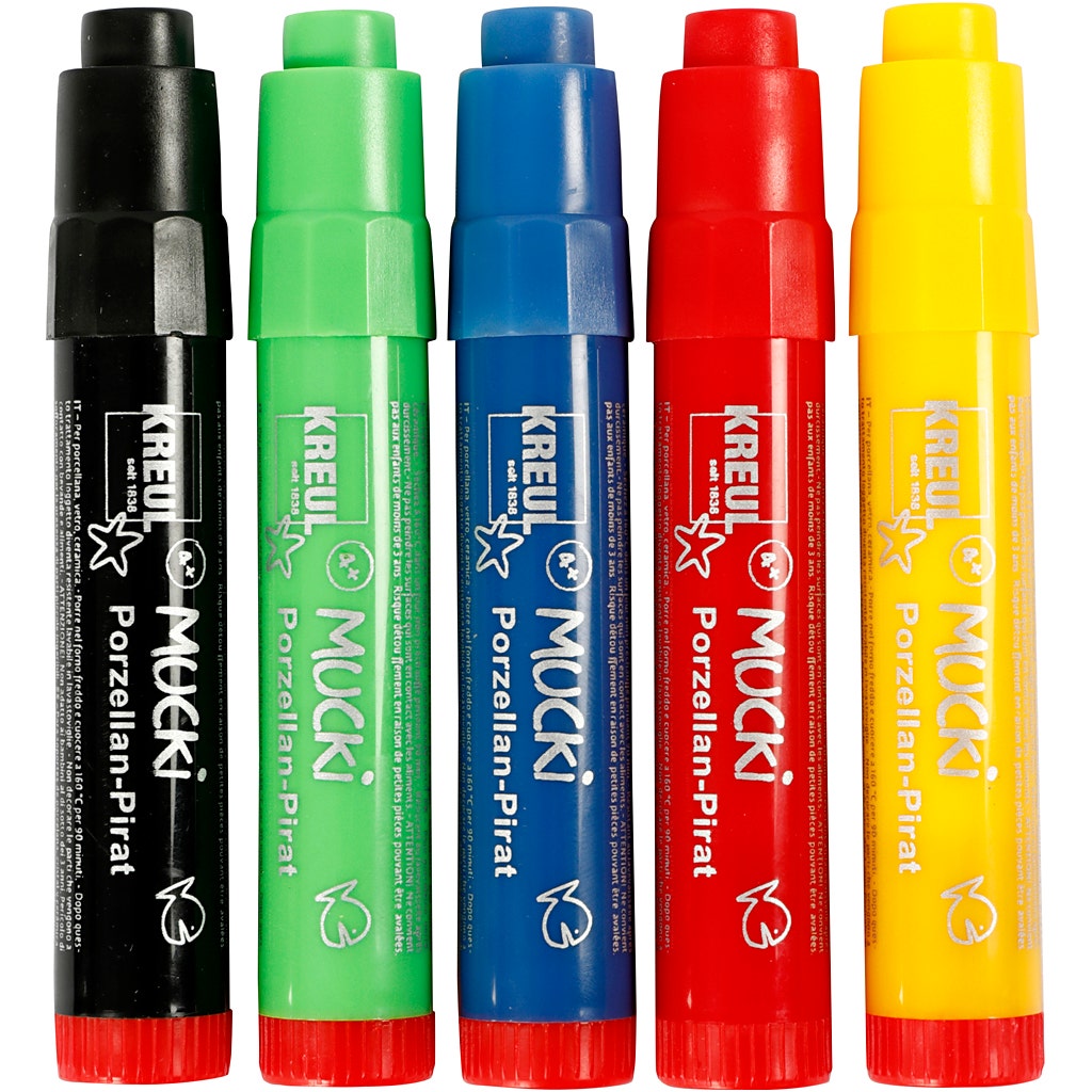 Glas- & Porselein Stiften - 5 assorti