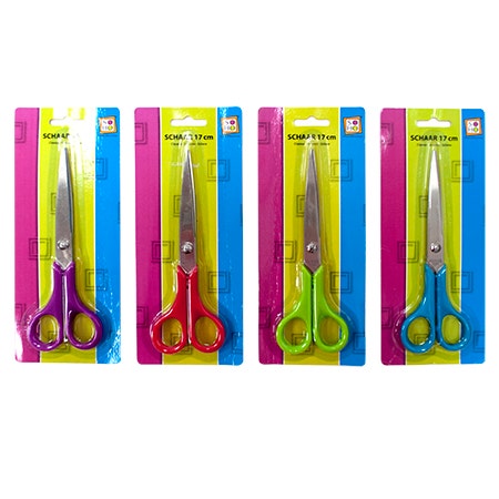 Schaar spitse punt 17cm felle kleuren