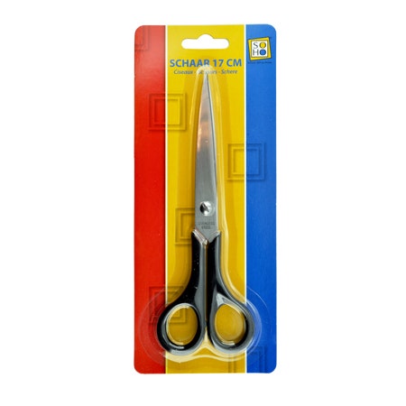 Schaar spitse punt 17cm zwart