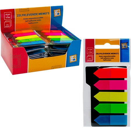Zelfklevende memo pijlen 125 stuks